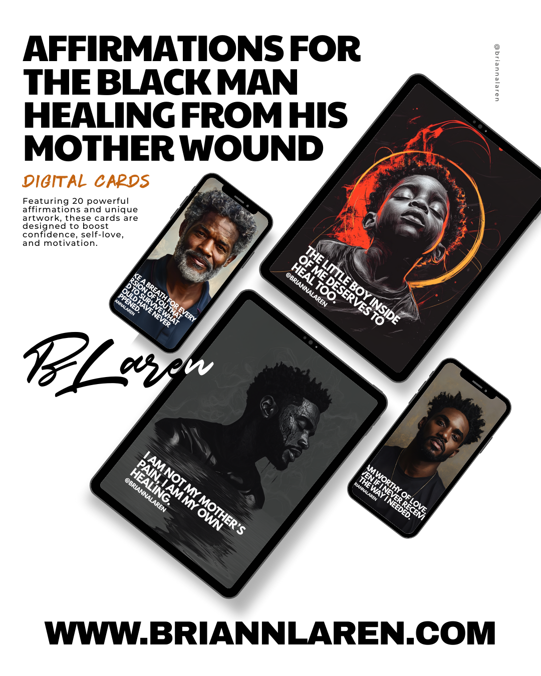Black Men Mother Wounds Digital Affirmation Cards