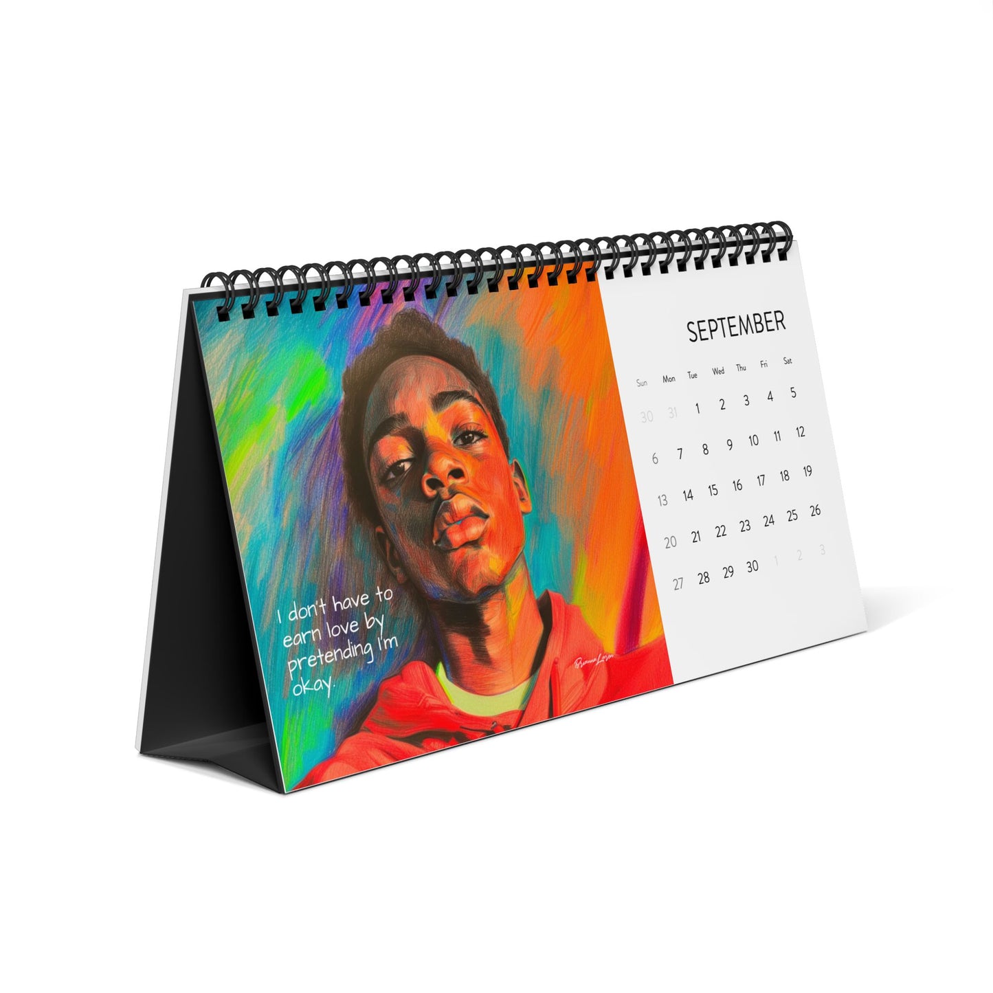 Black Boy Reminders 2026 Desk Calendar