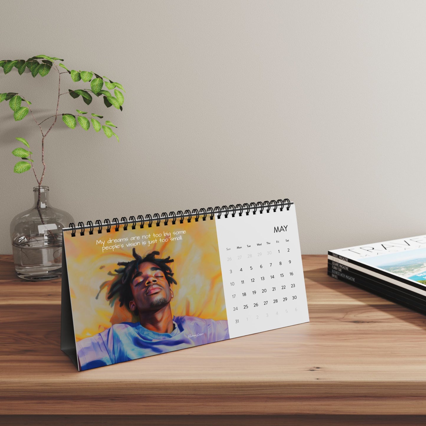 Black Boy Reminders 2026 Desk Calendar
