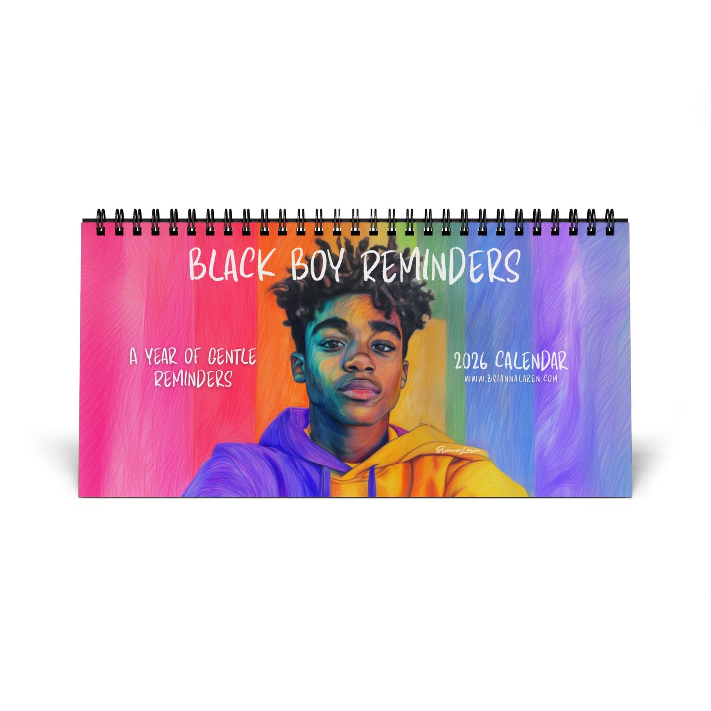 Black Boy Reminders 2026 Desk Calendar