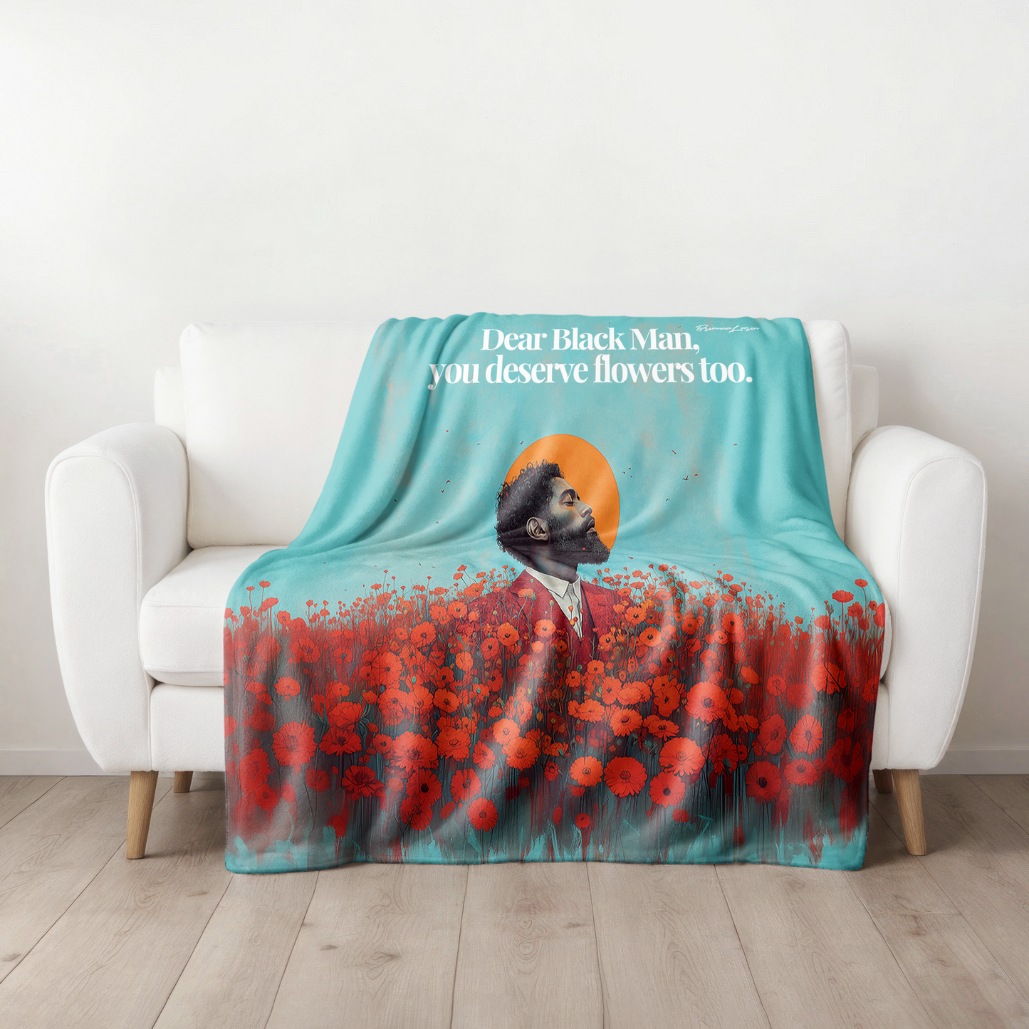 Black Men Deserve Flowers Too Blanket