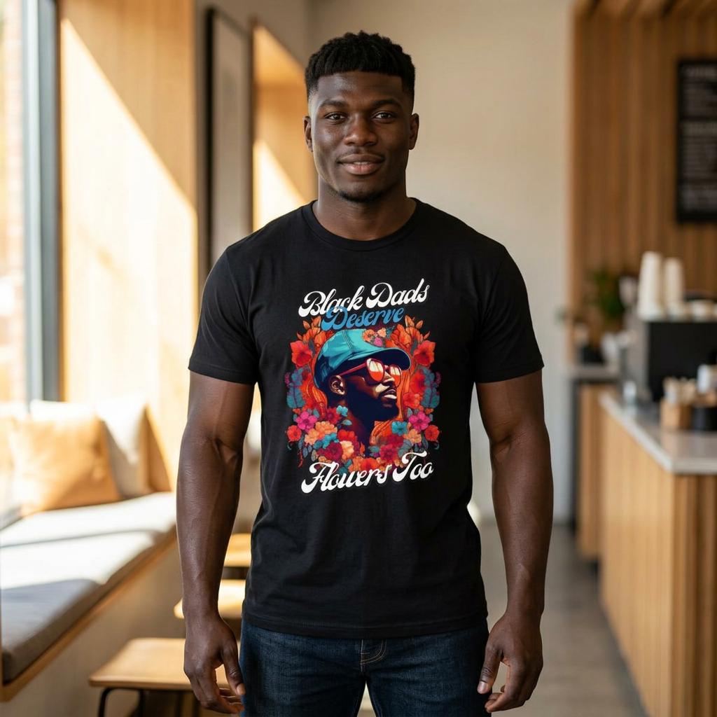 Black Dads Deserve Flowers Tee