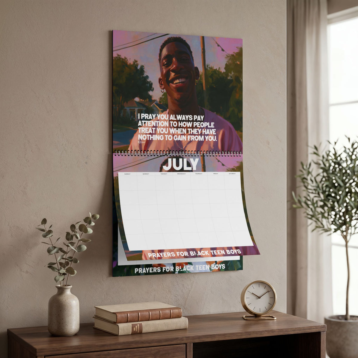 Prayers for Black Teen Boys Undated Calendar