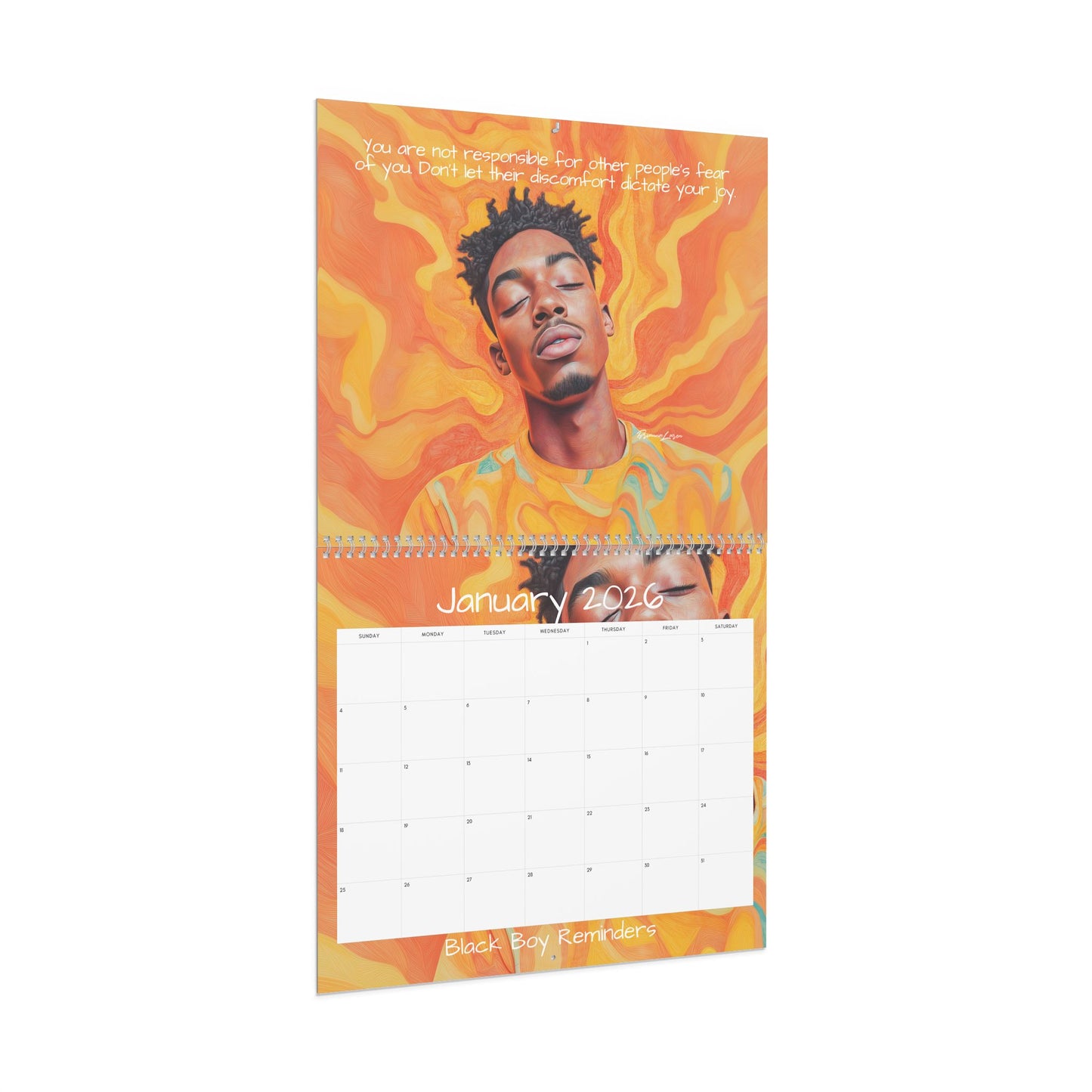 Black Boy Reminders 2026 Calendar